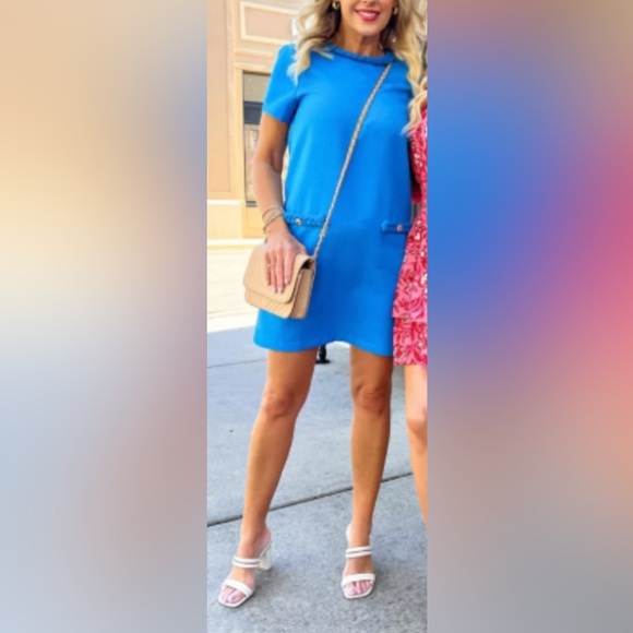 Avara Dotty Blue Pocket Detail Retro Mod Dress Small S - Picture 3 of 8